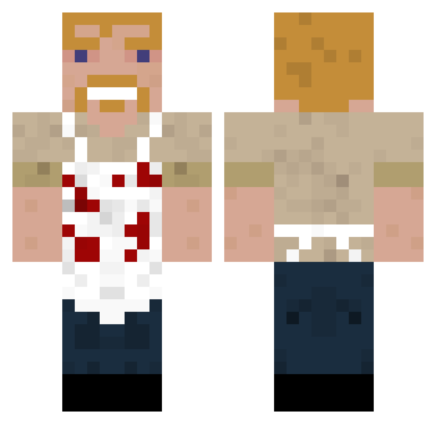 Antlia Minecraft skin, front and back view