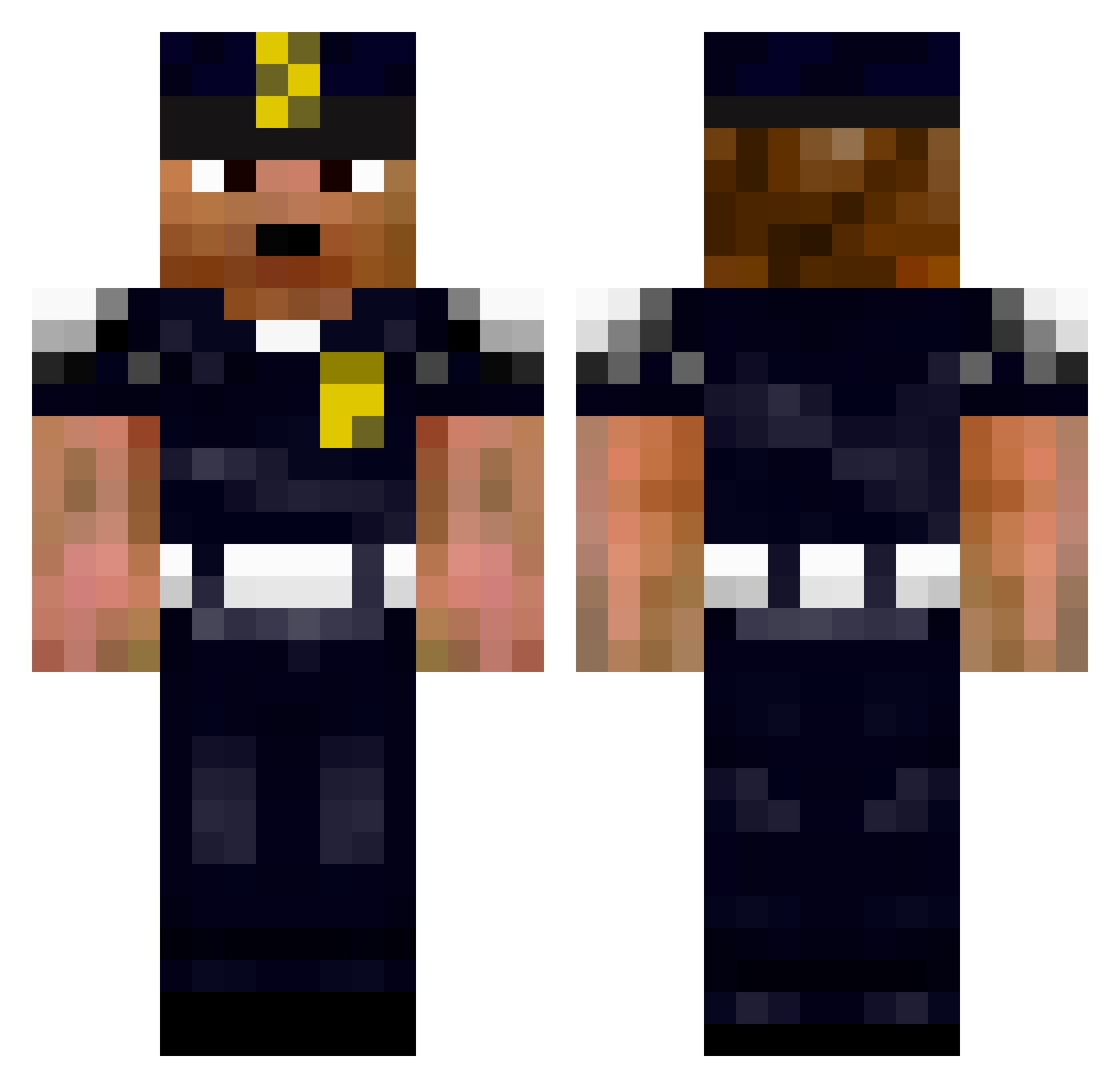 retrait Minecraft skin, front and back view