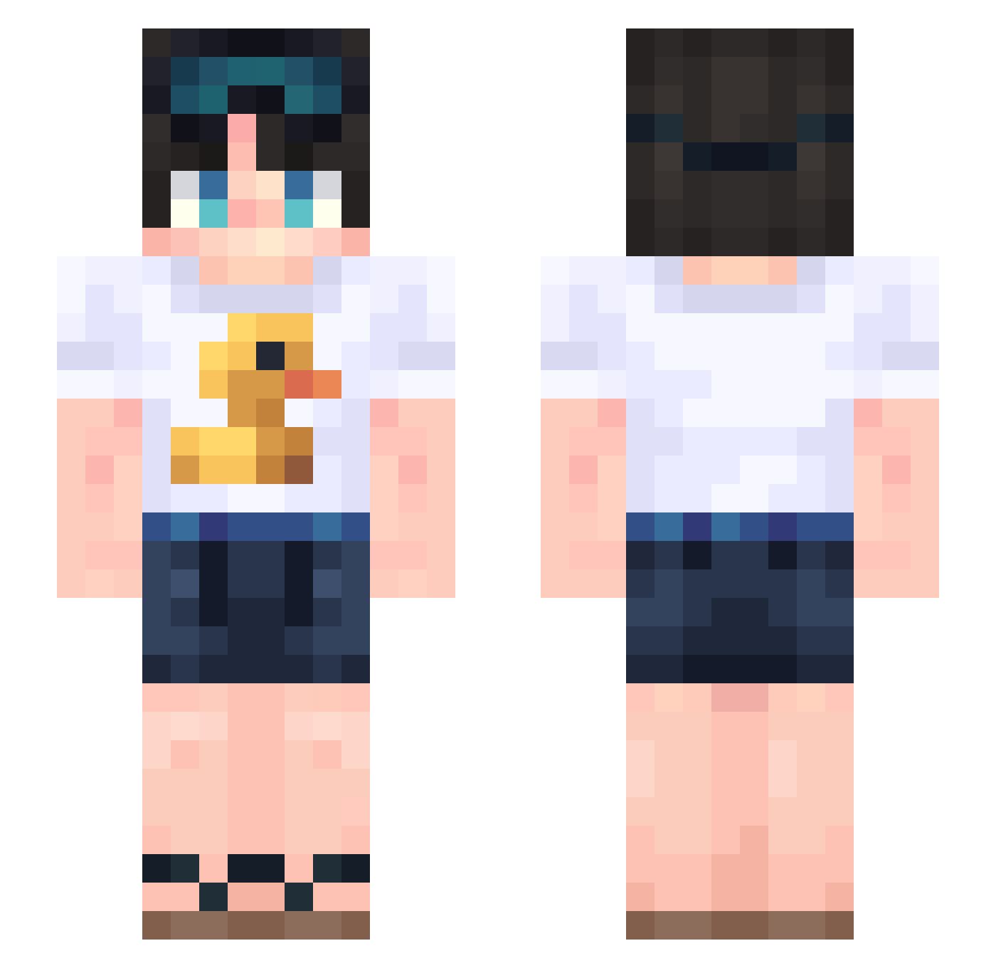 Akulka27 Minecraft skin, front and back view