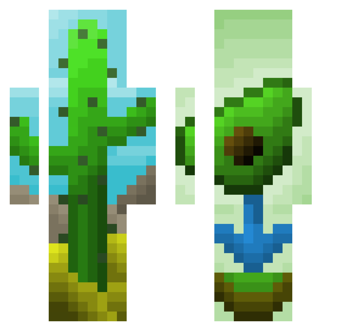 Mirtazapin Minecraft skin, front and back view