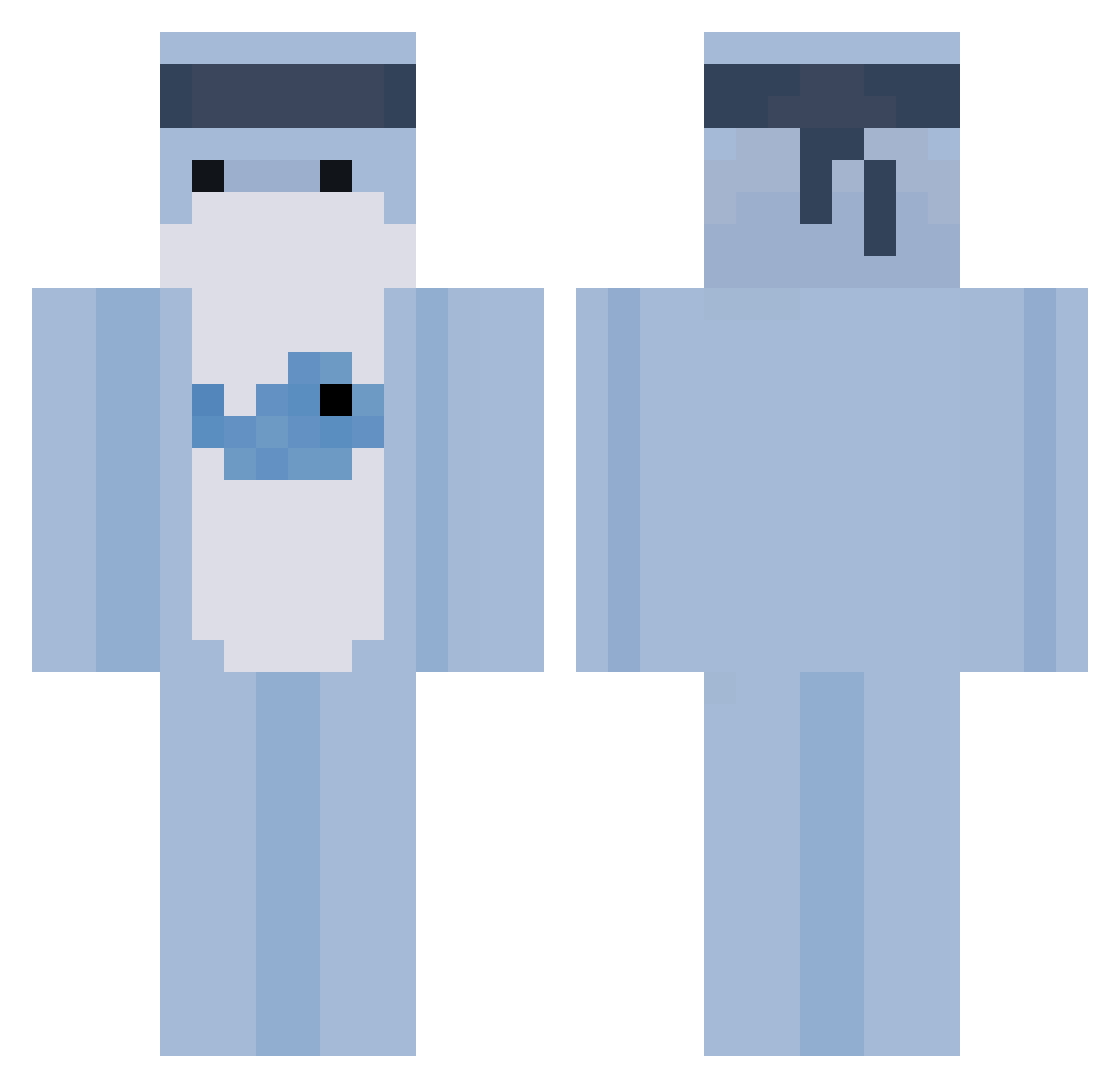 T0wB Minecraft skin, front and back view