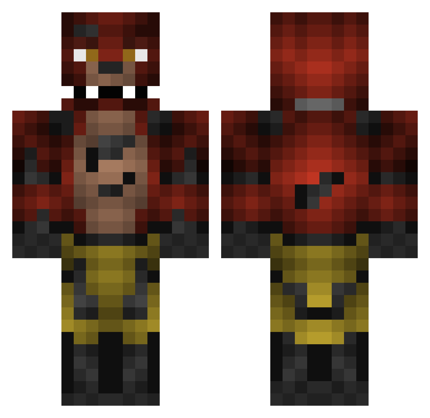 demigodsuaze Minecraft skin, front and back view