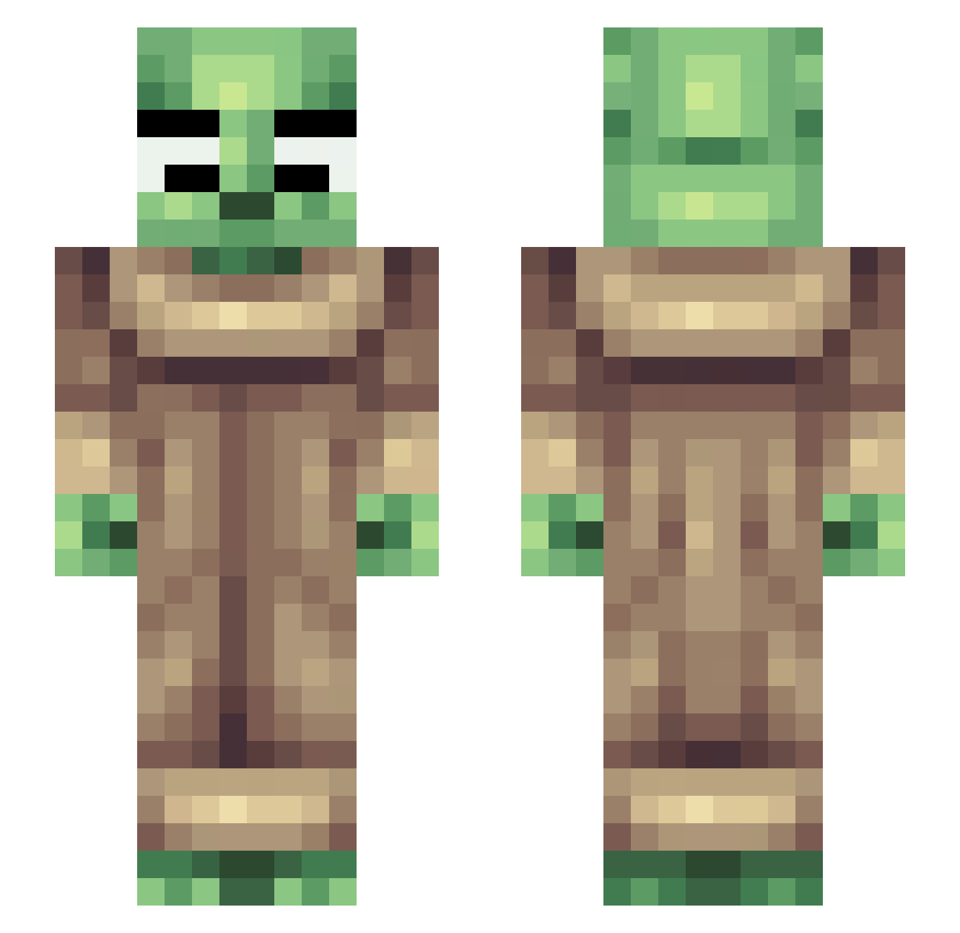 MldnightSun Minecraft skin, front and back view