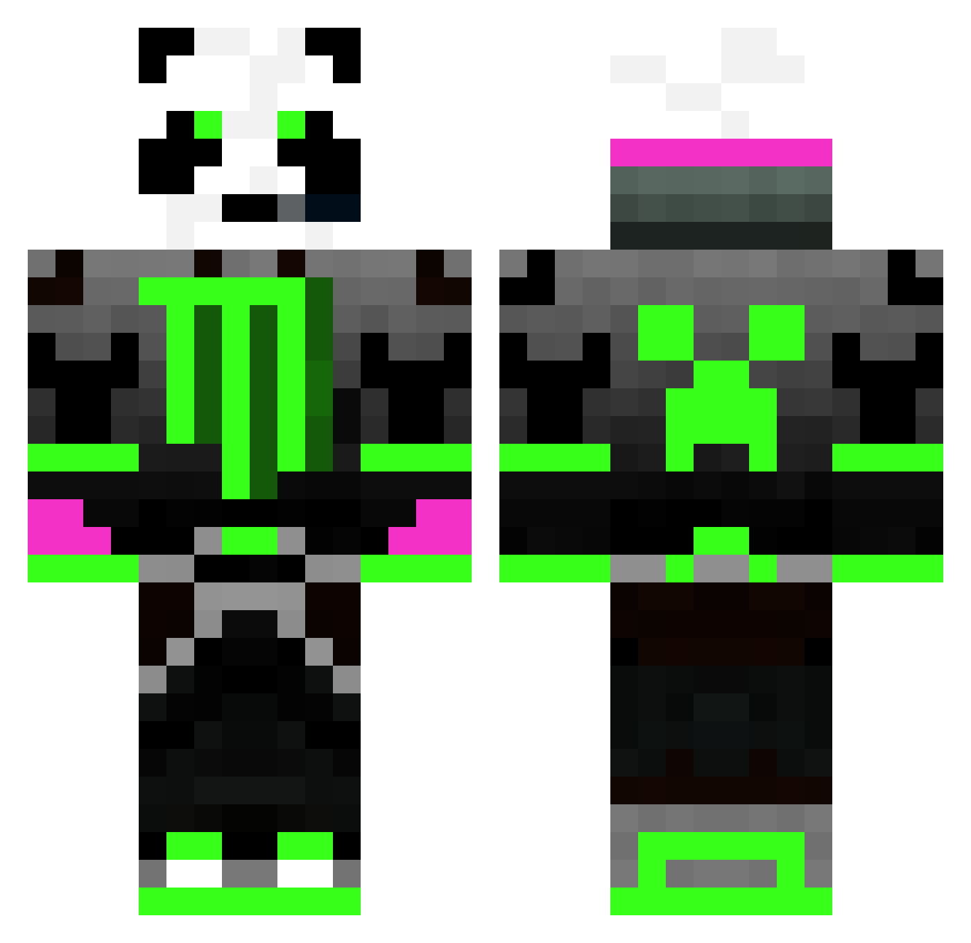 Panda__2000 Minecraft skin, front and back view