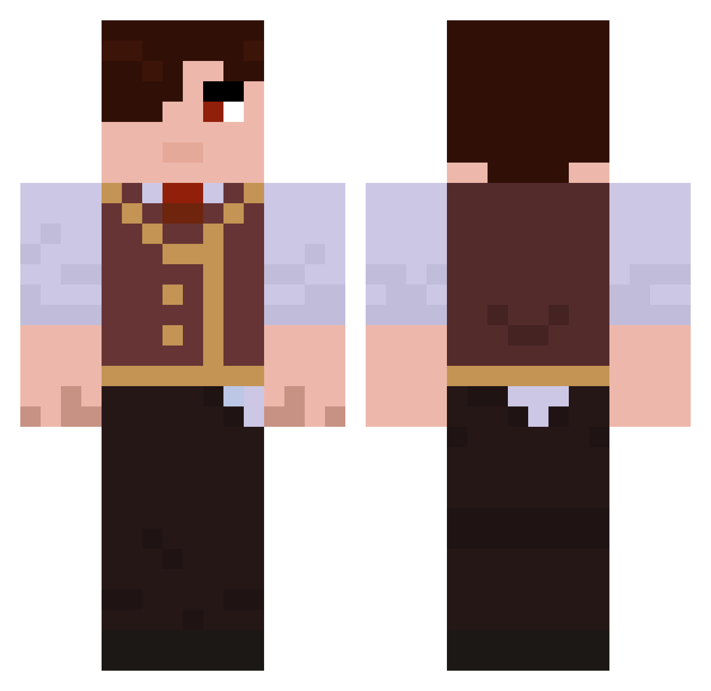 MxSinister_ Minecraft skin, front and back view