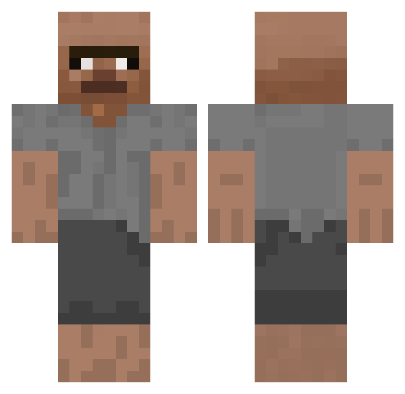 NABS74 Minecraft skin, front and back view