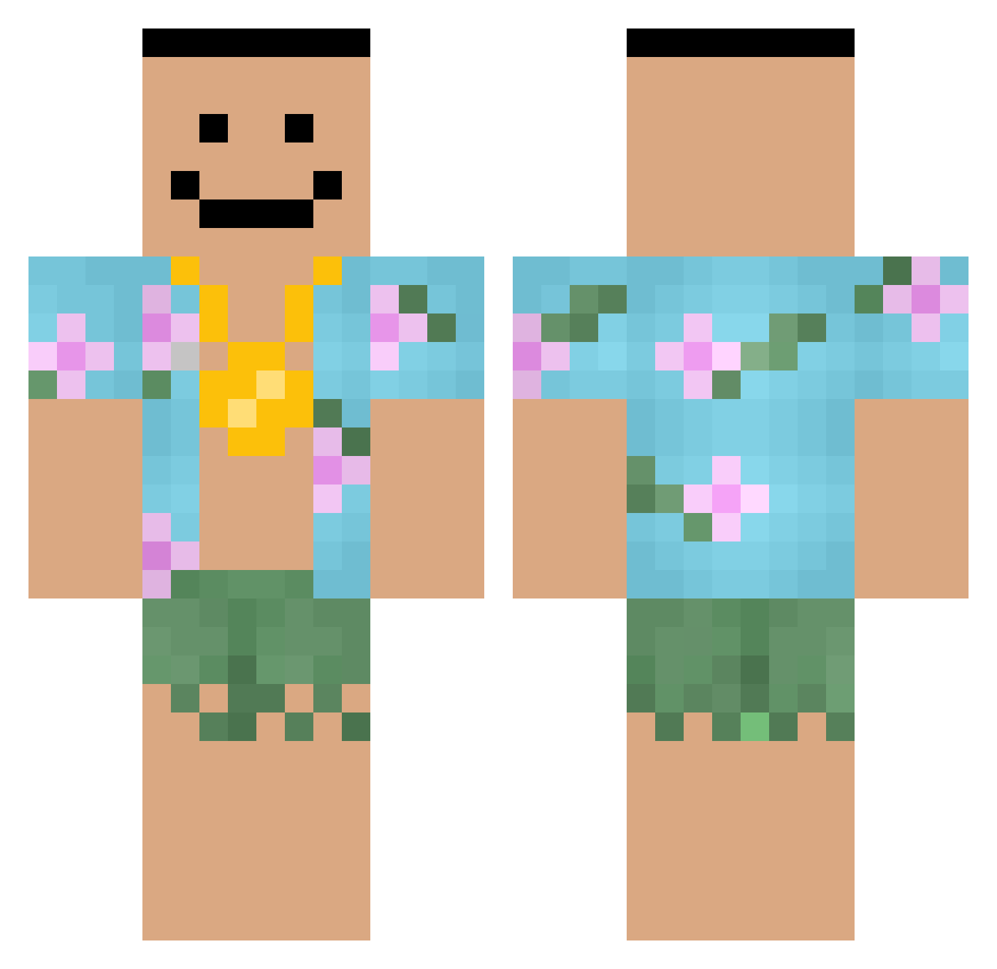 Cashtanheh Minecraft skin, front and back view