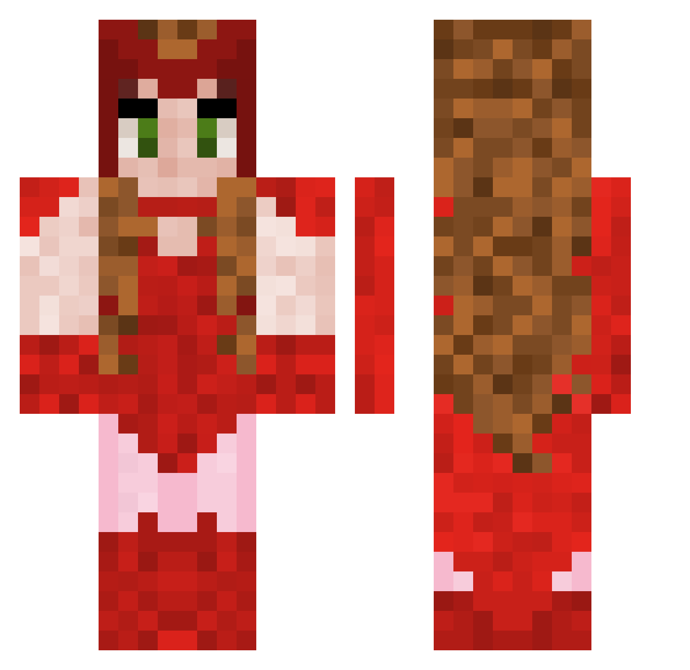 RibCaje Minecraft skin, front and back view