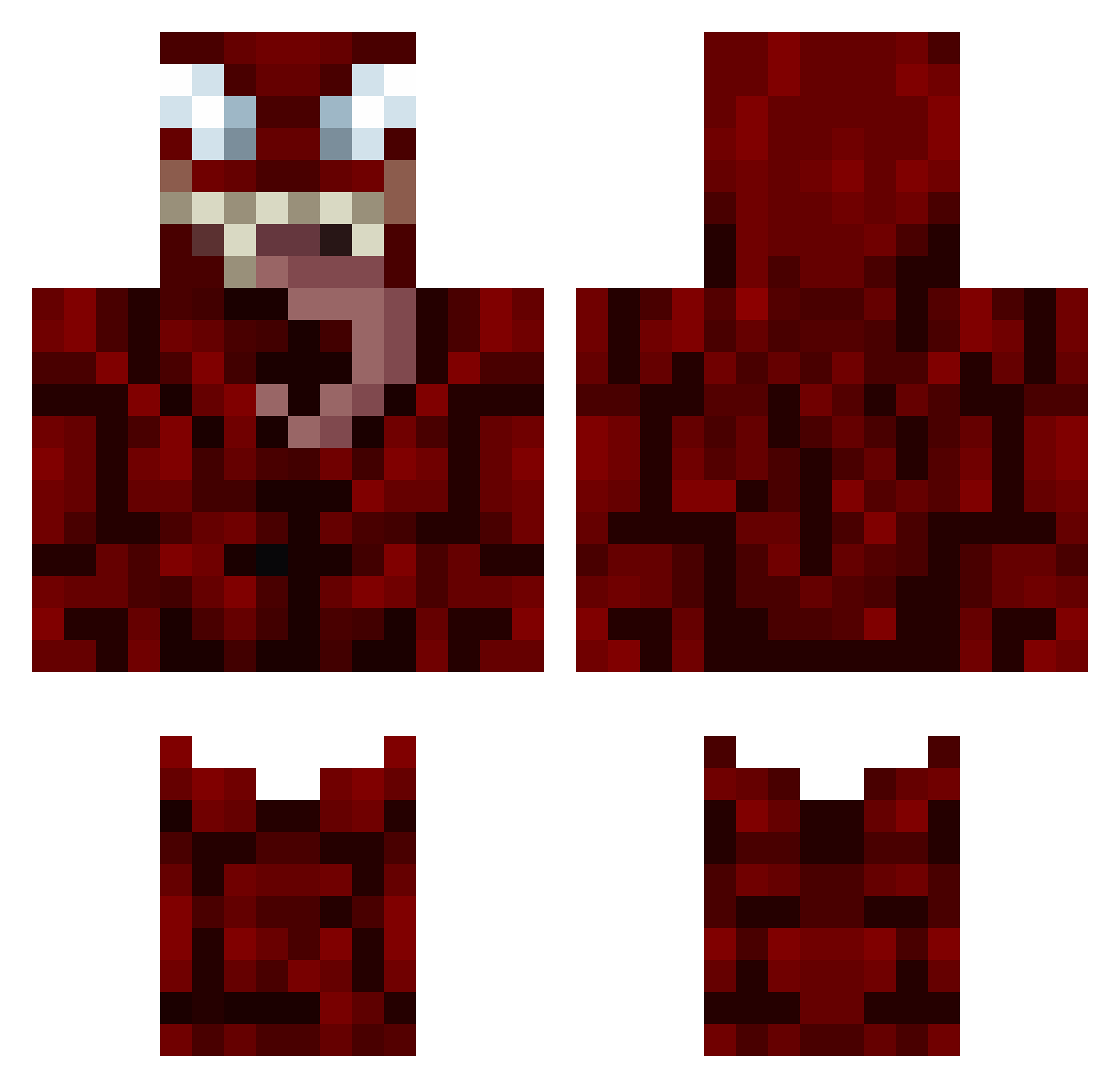 oqba Minecraft skin, front and back view