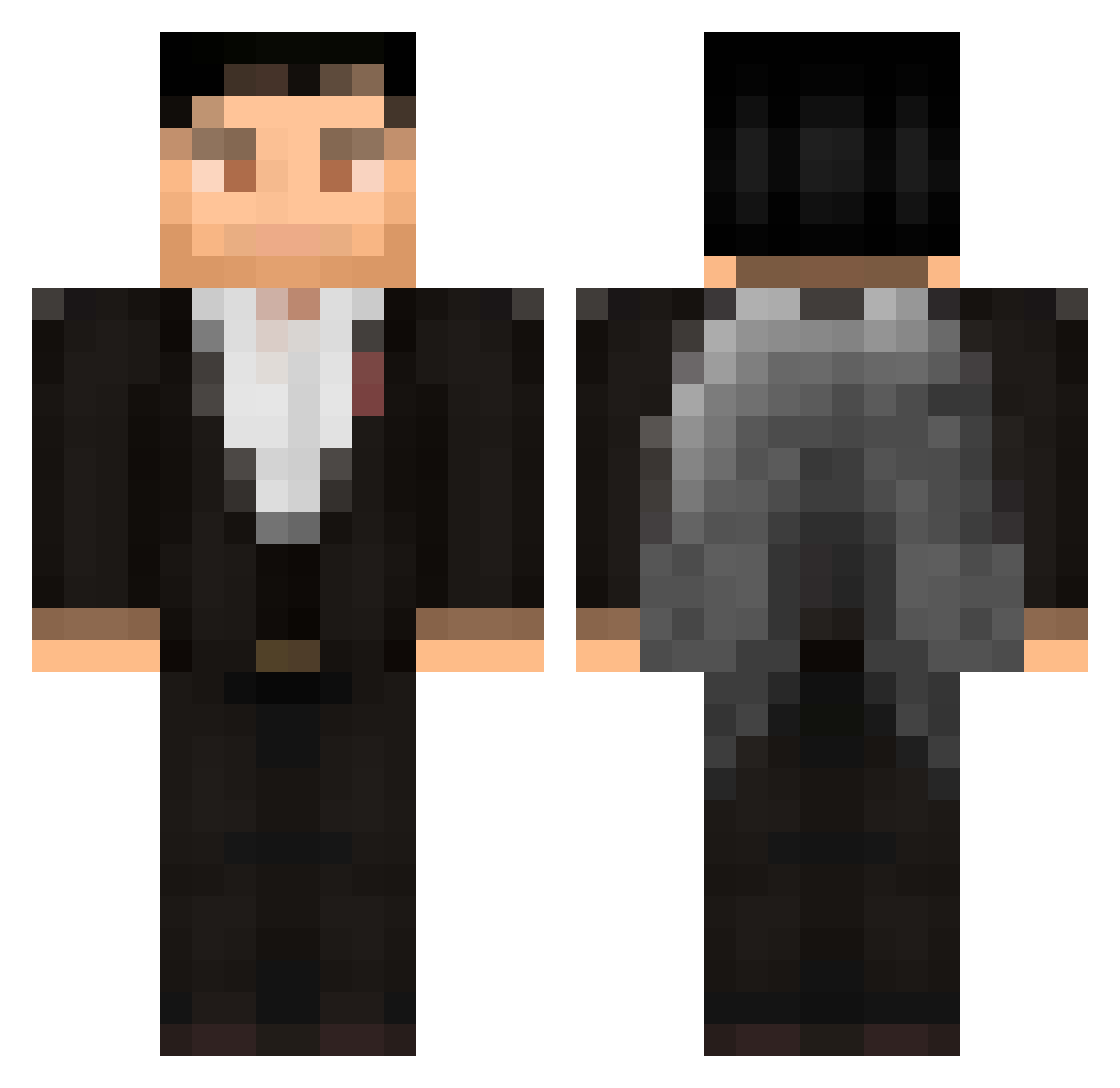 ianMANE Minecraft skin, front and back view