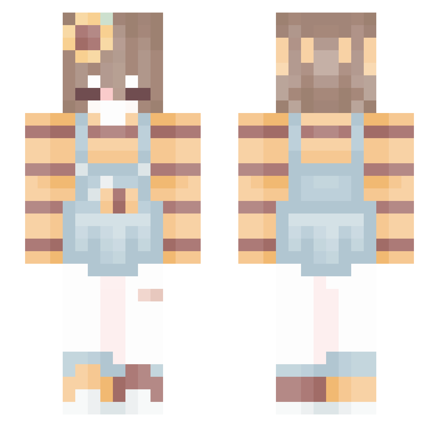 EmmaSweet Minecraft skin, front and back view