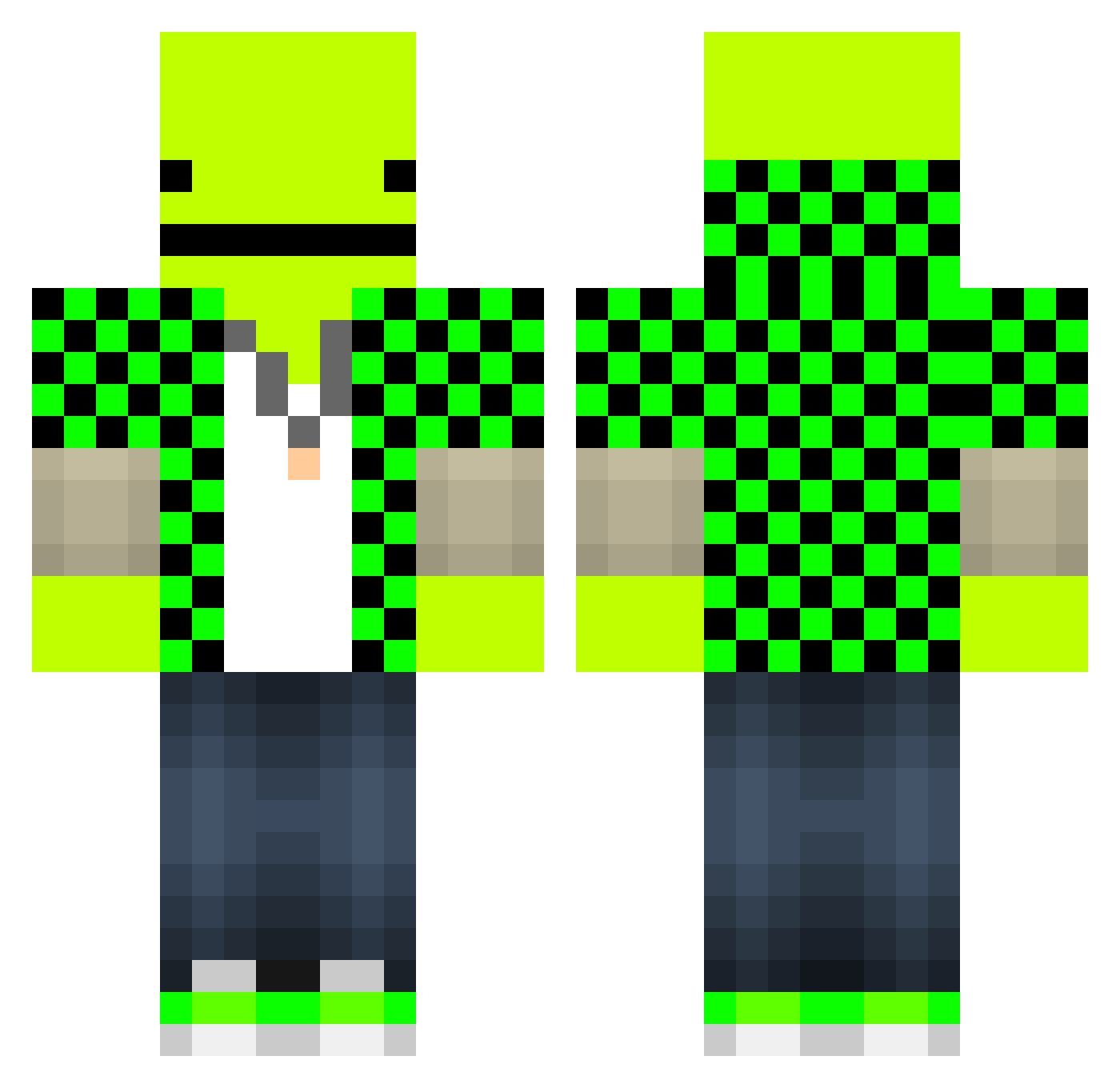 Scad Minecraft skin, front and back view