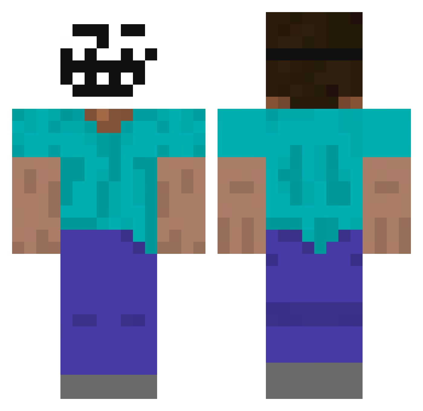 cuarentaycuatro Minecraft skin, front and back view