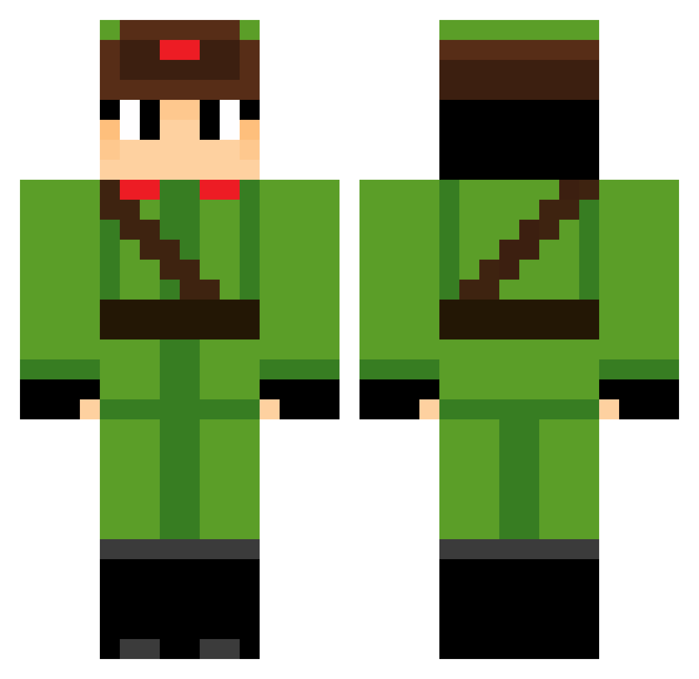 QingFengYun Minecraft skin, front and back view