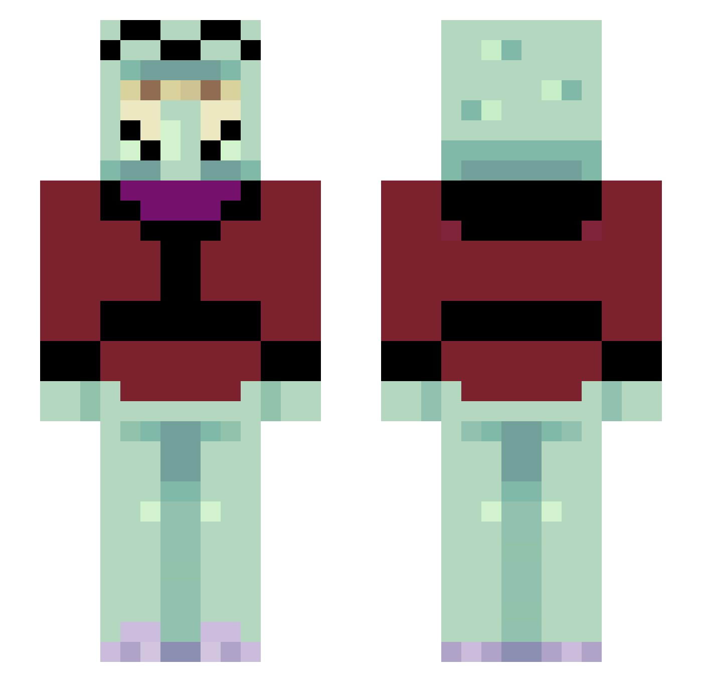 KeeLaay Minecraft skin, front and back view