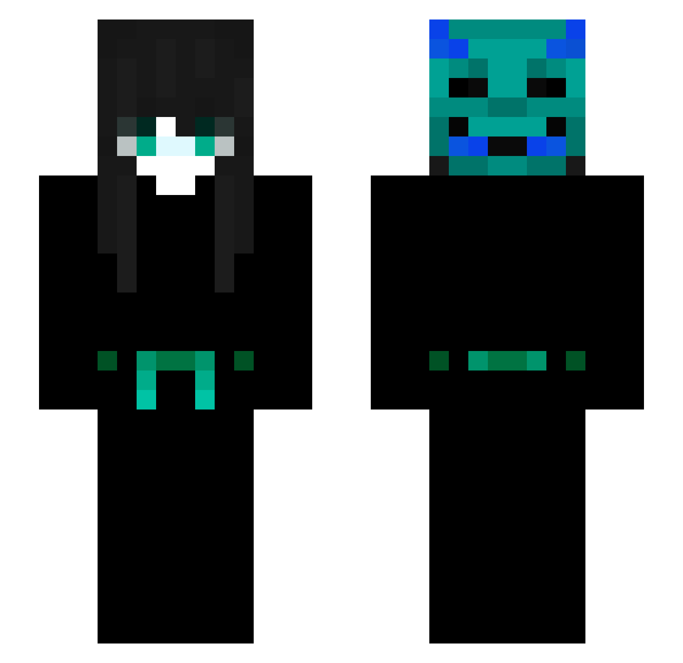 Kocubir Minecraft skin, front and back view