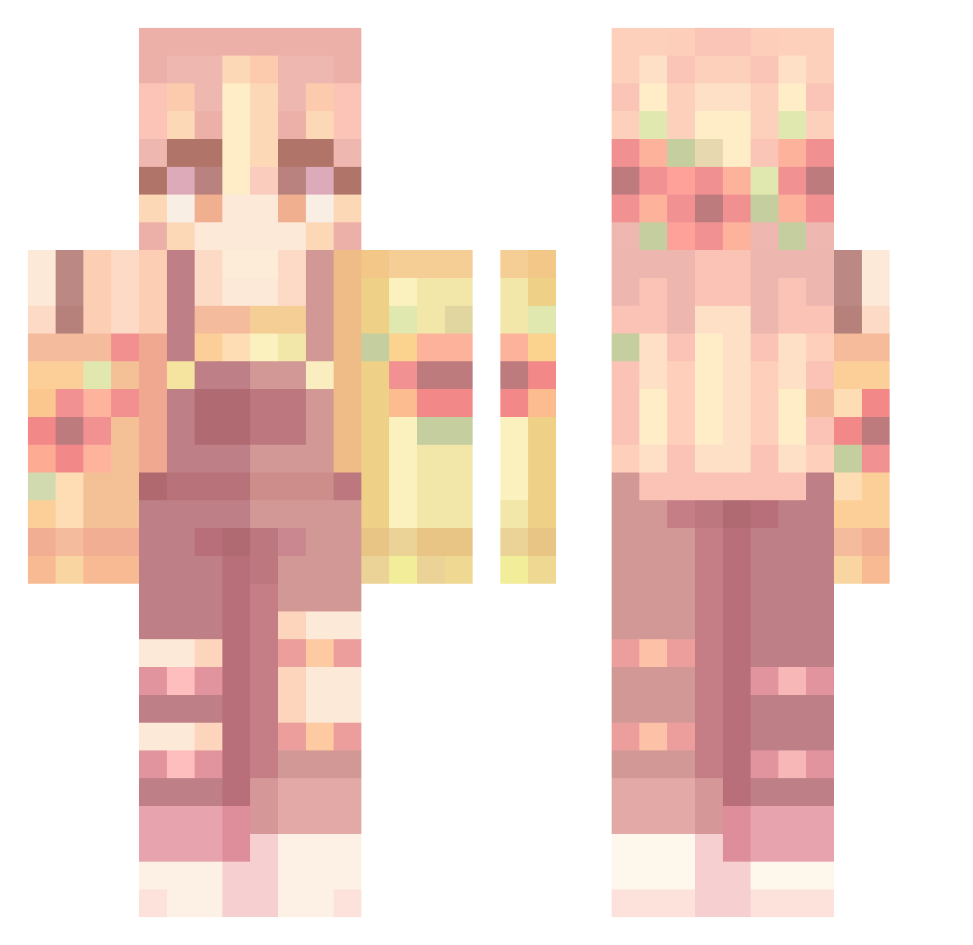 mgxxszl Minecraft skin, front and back view