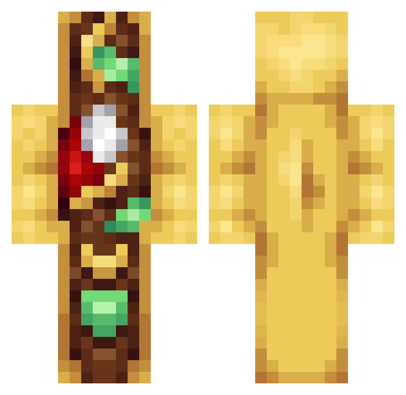 Zombiism Minecraft skin, front and back view