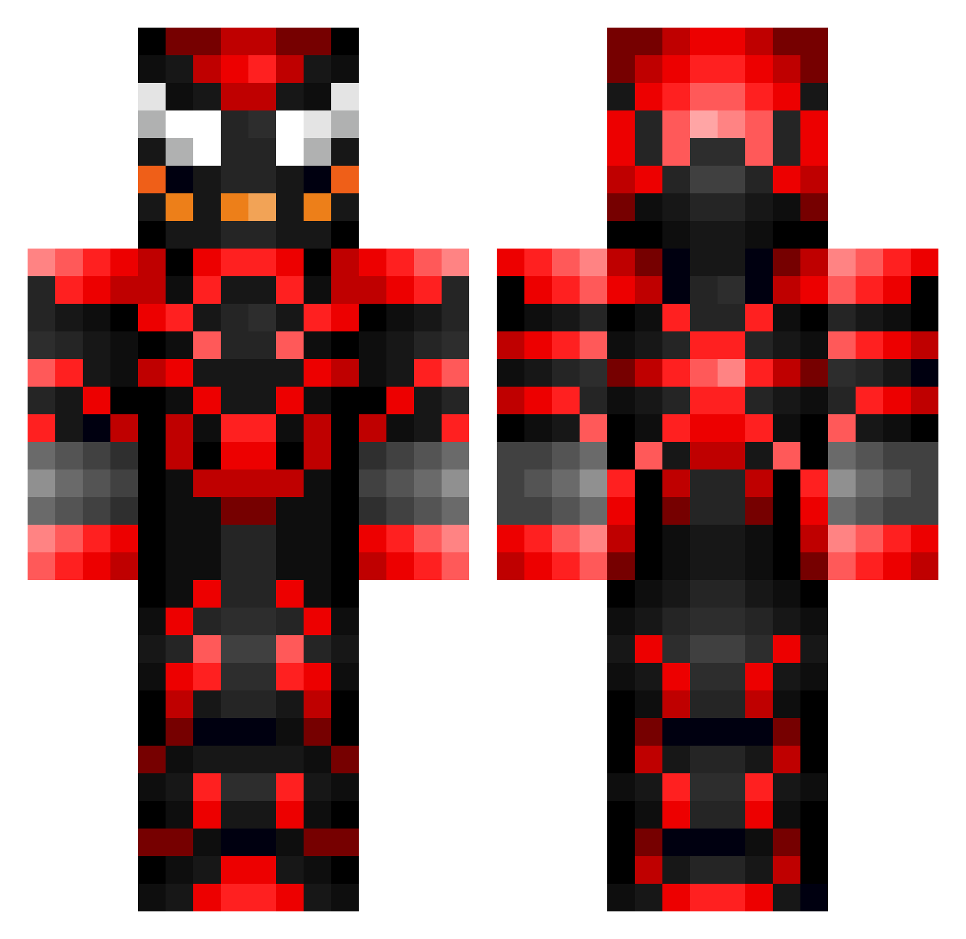 CarnageShadow Minecraft skin, front and back view