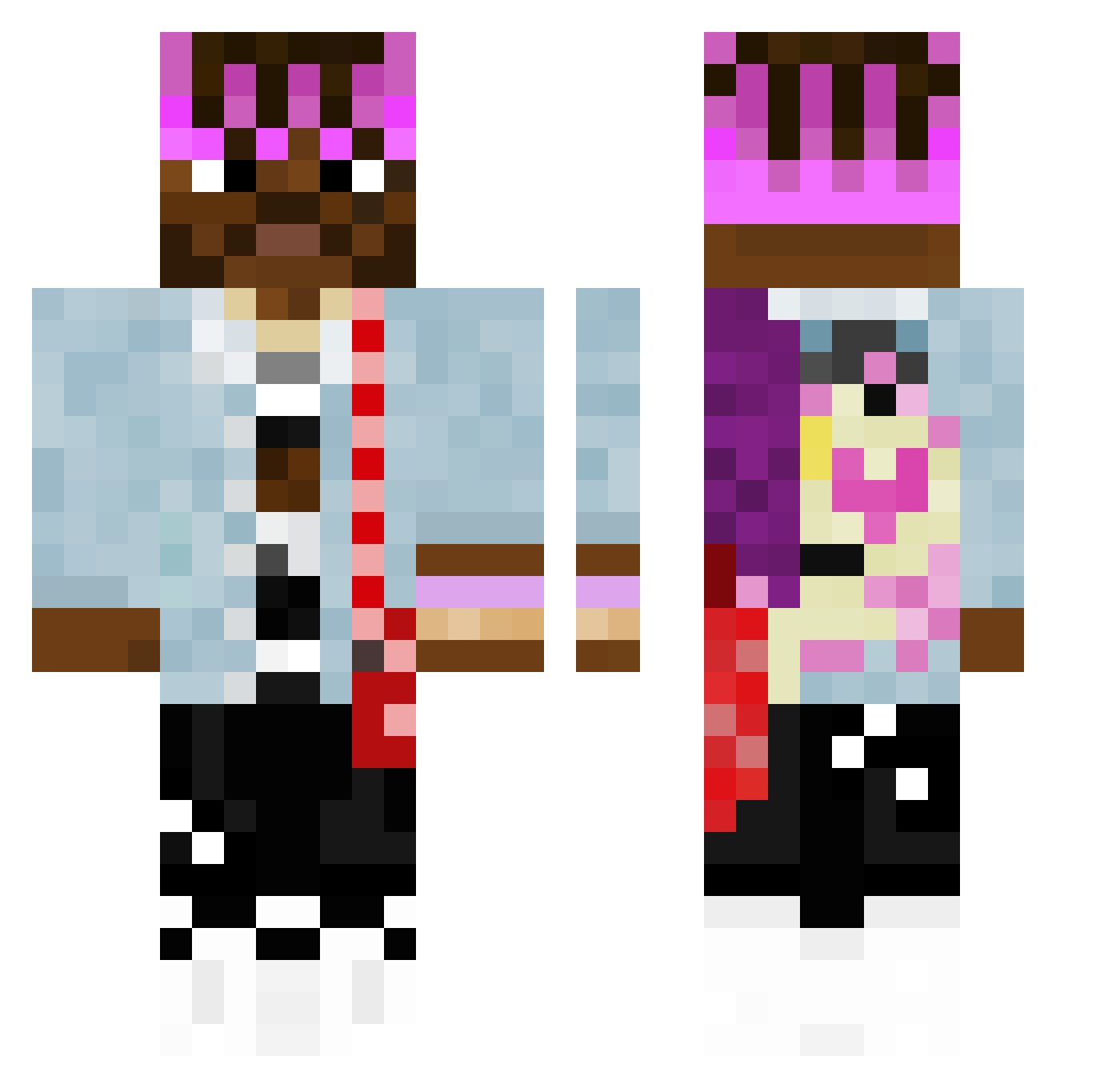TyBfr Minecraft skin, front and back view