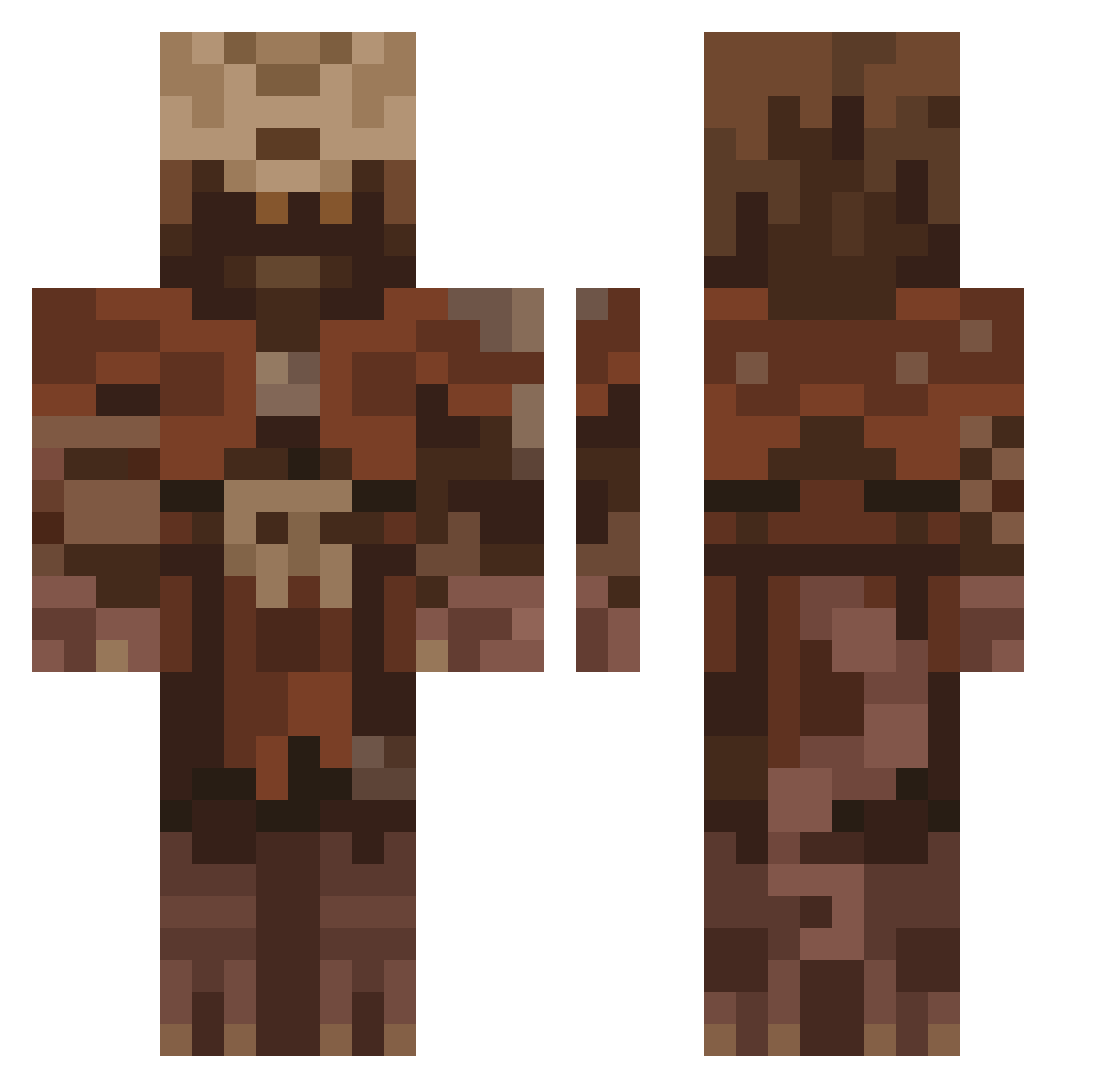autophyr Minecraft skin, front and back view