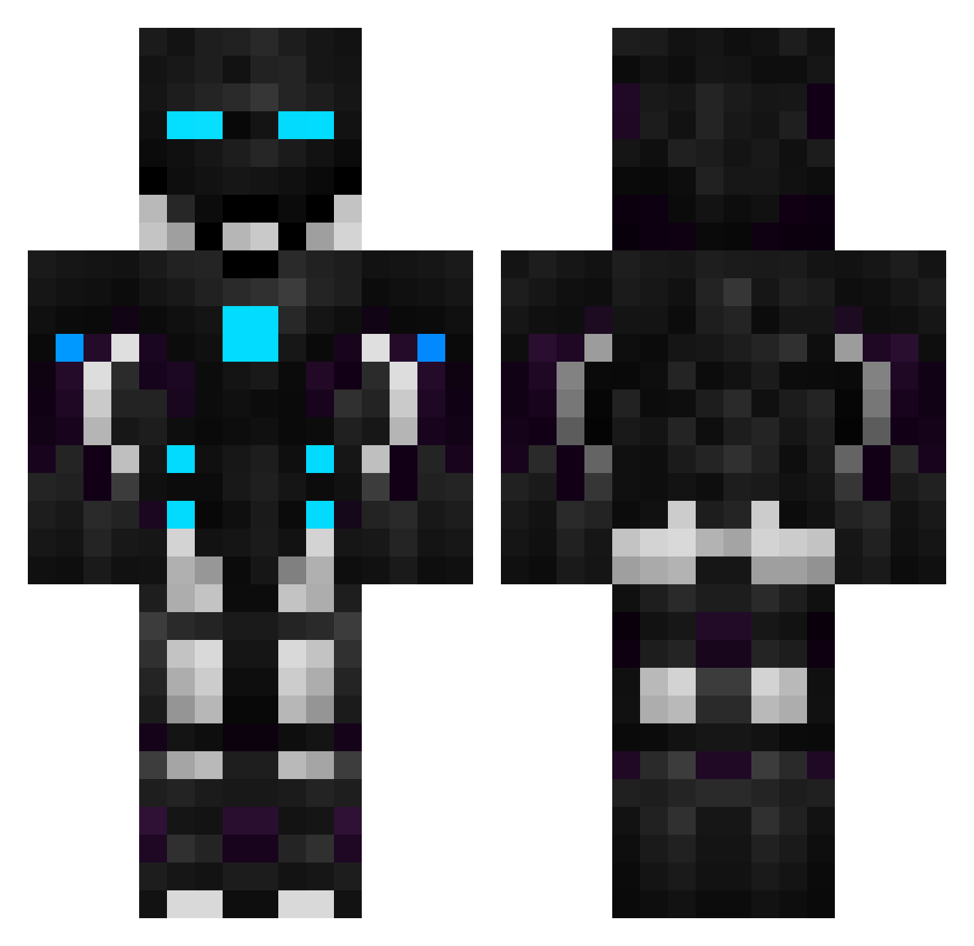 TBN_Shadow Minecraft skin, front and back view