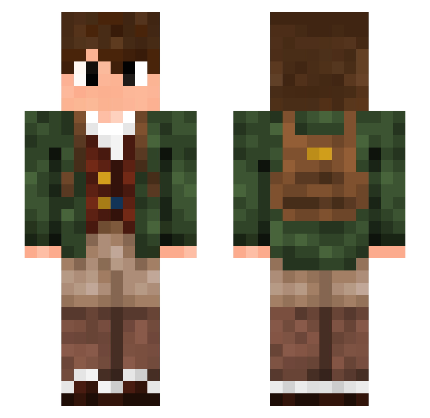 Thypzz Minecraft skin, front and back view