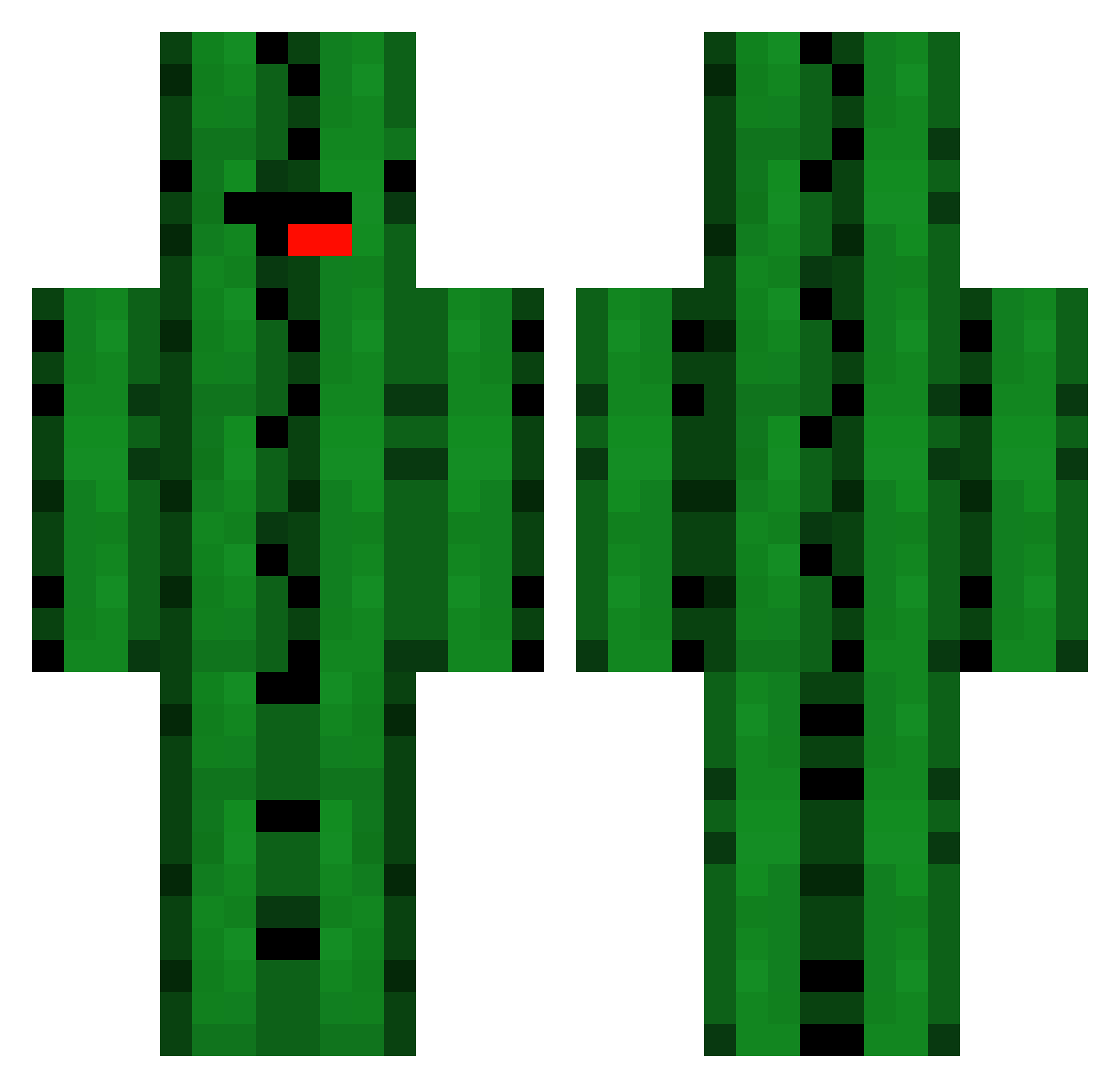 Krikkus Minecraft skin, front and back view