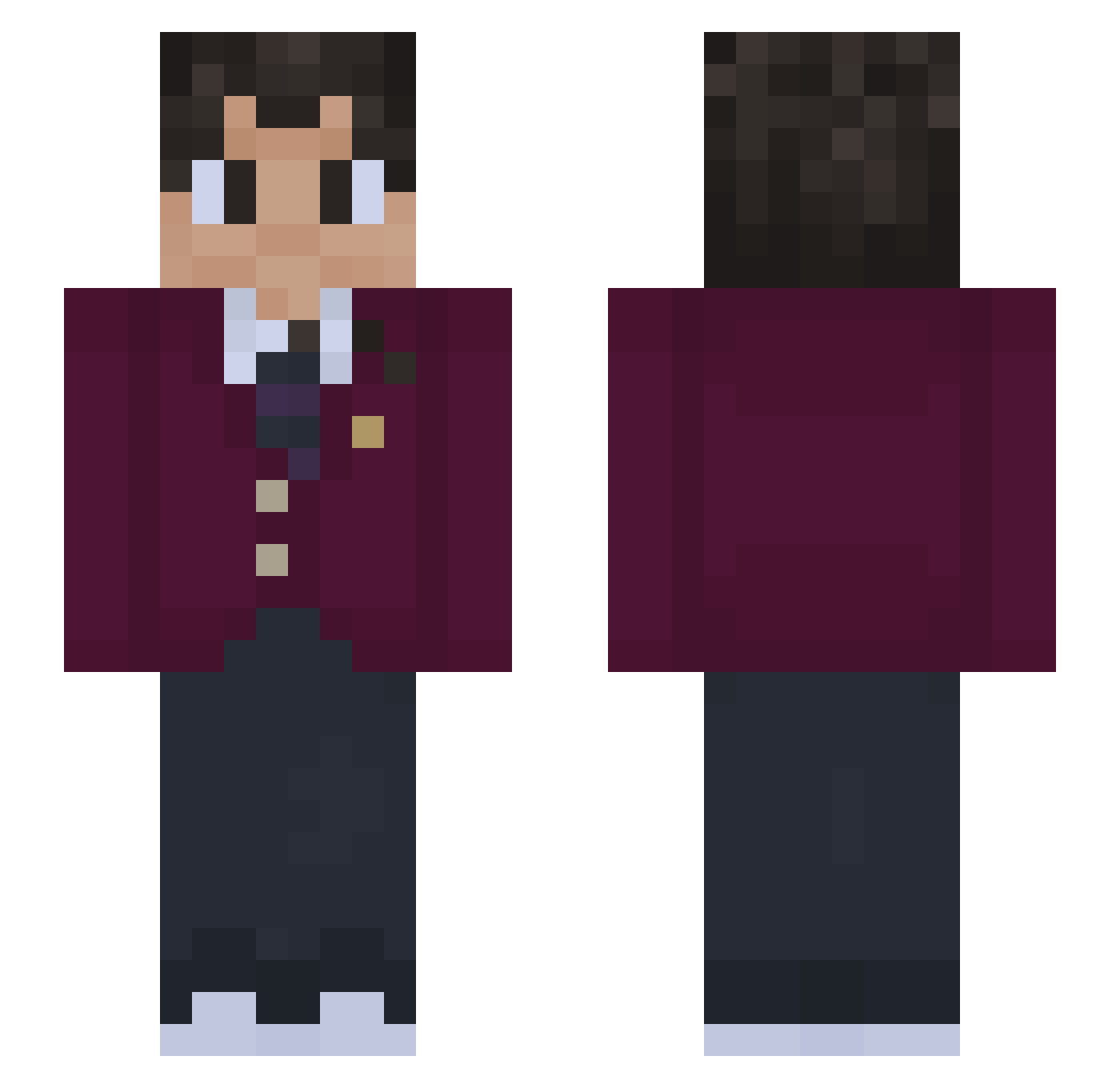 Dr4g0nMaster Minecraft skin, front and back view