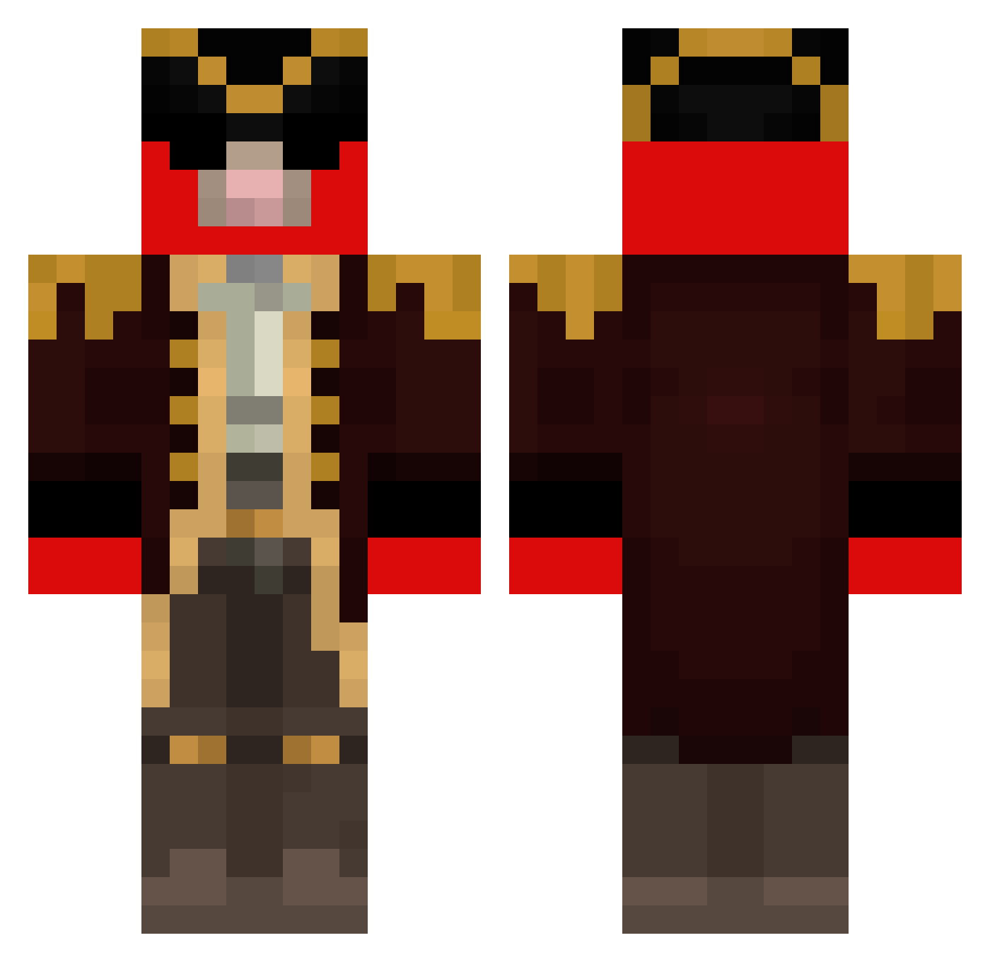 Plixra Minecraft skin, front and back view