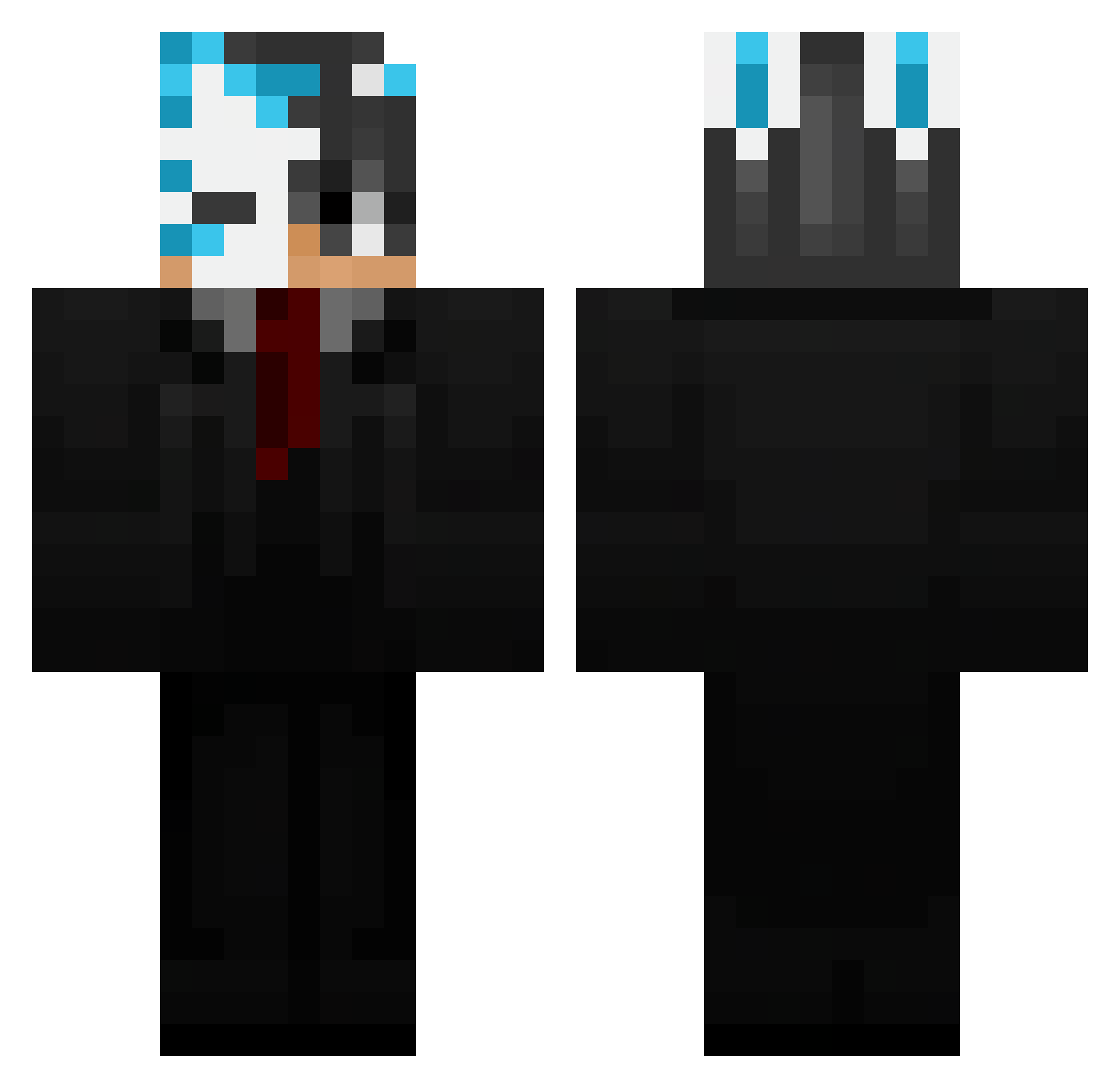 Thunderstuff Minecraft skin, front and back view