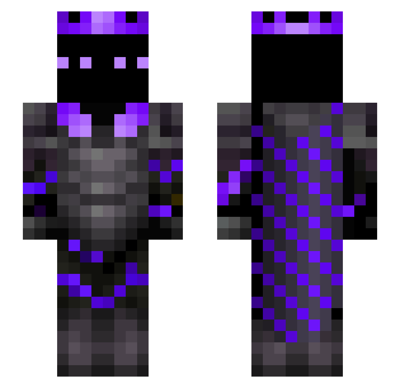 hiubri Minecraft skin, front and back view