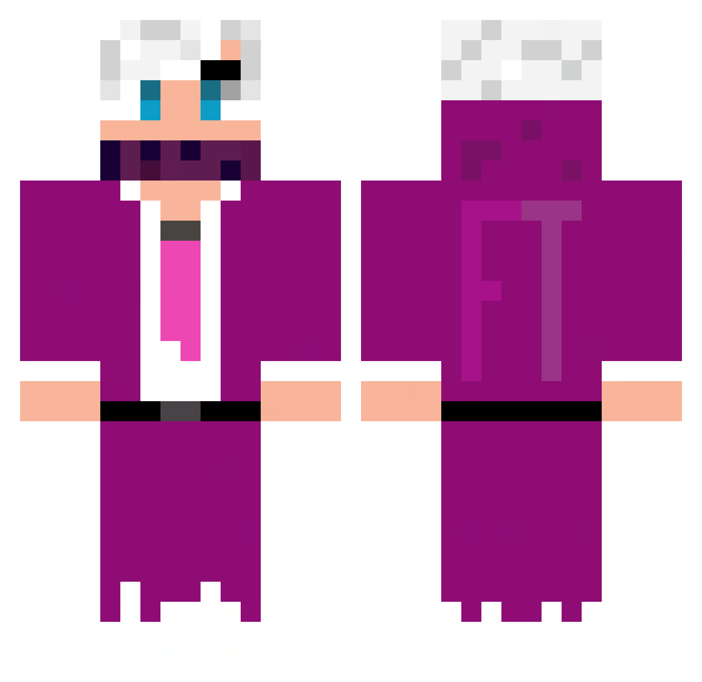 Chatterbox3005 Minecraft skin, front and back view