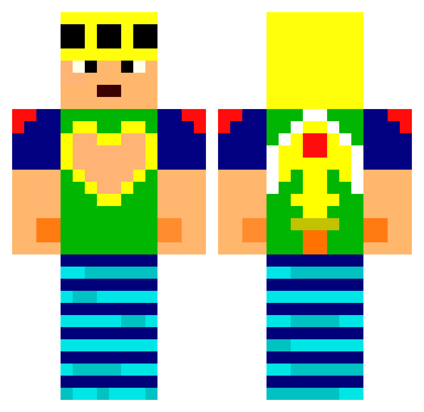inSANSchik Minecraft skin, front and back view