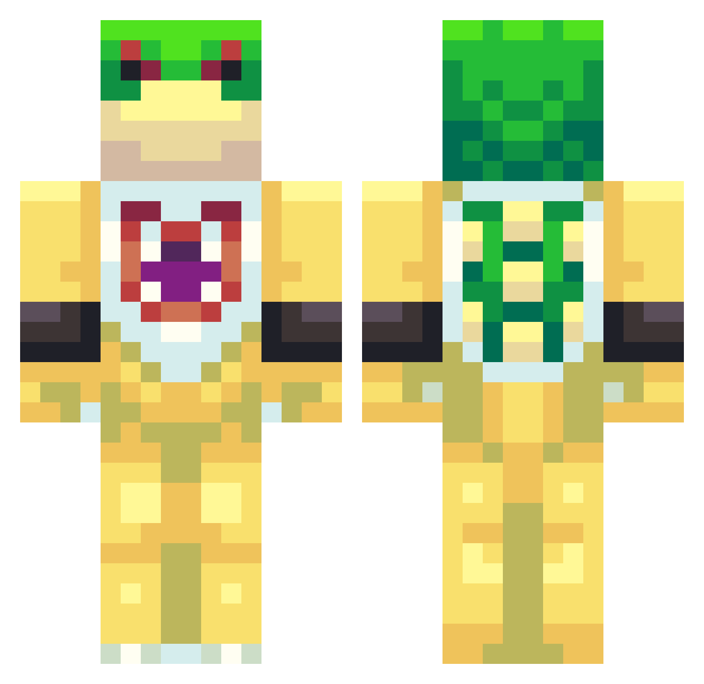 vvBluee Minecraft skin, front and back view