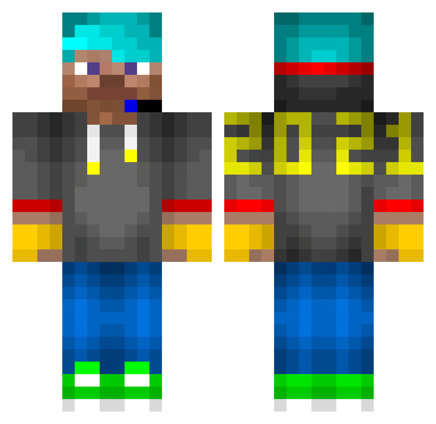 Ga_ba Minecraft skin, front and back view