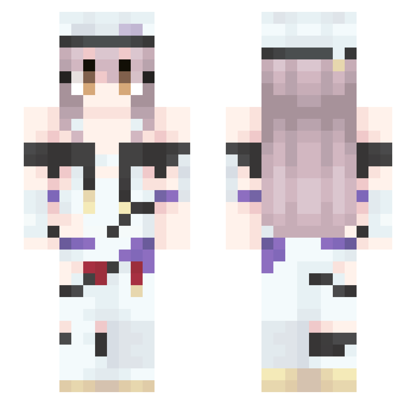 SenjiMuramasa Minecraft skin, front and back view