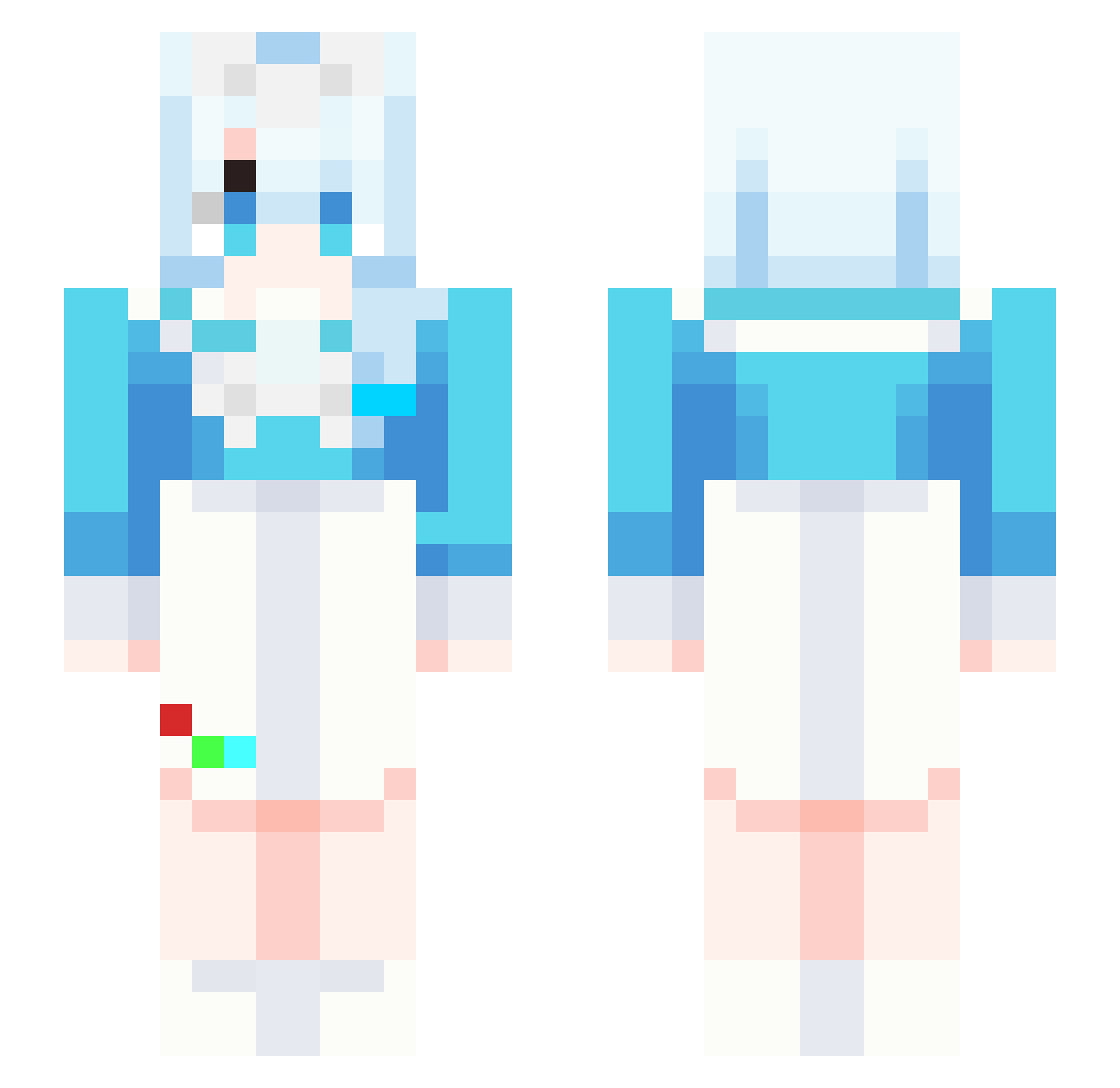 TZPG Minecraft skin, front and back view