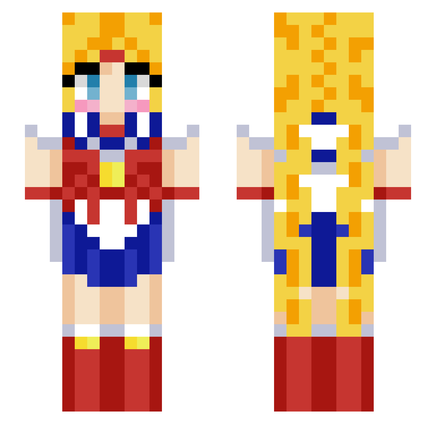 Vaalentiiine20 Minecraft skin, front and back view