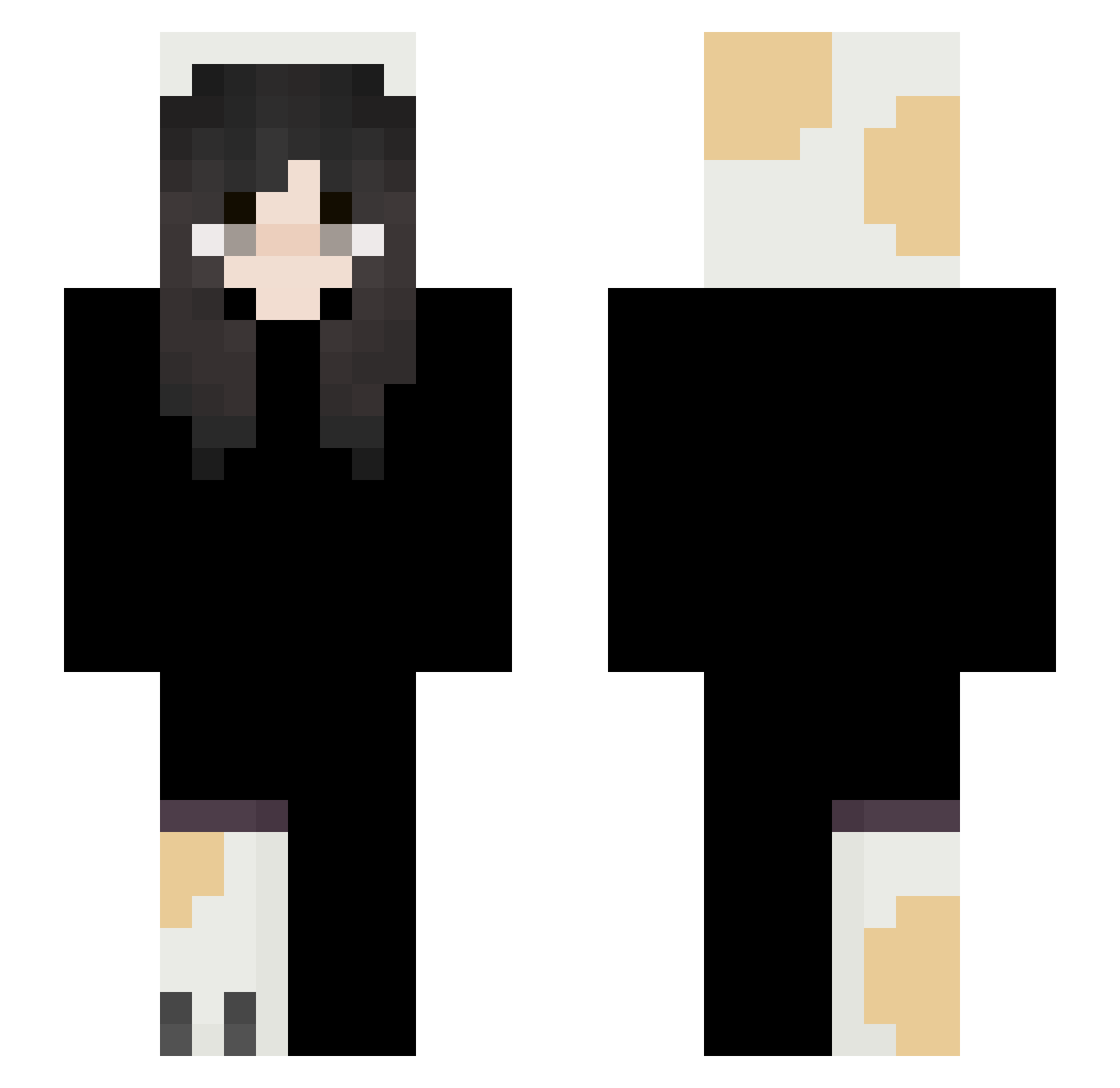 kzume Minecraft skin, front and back view