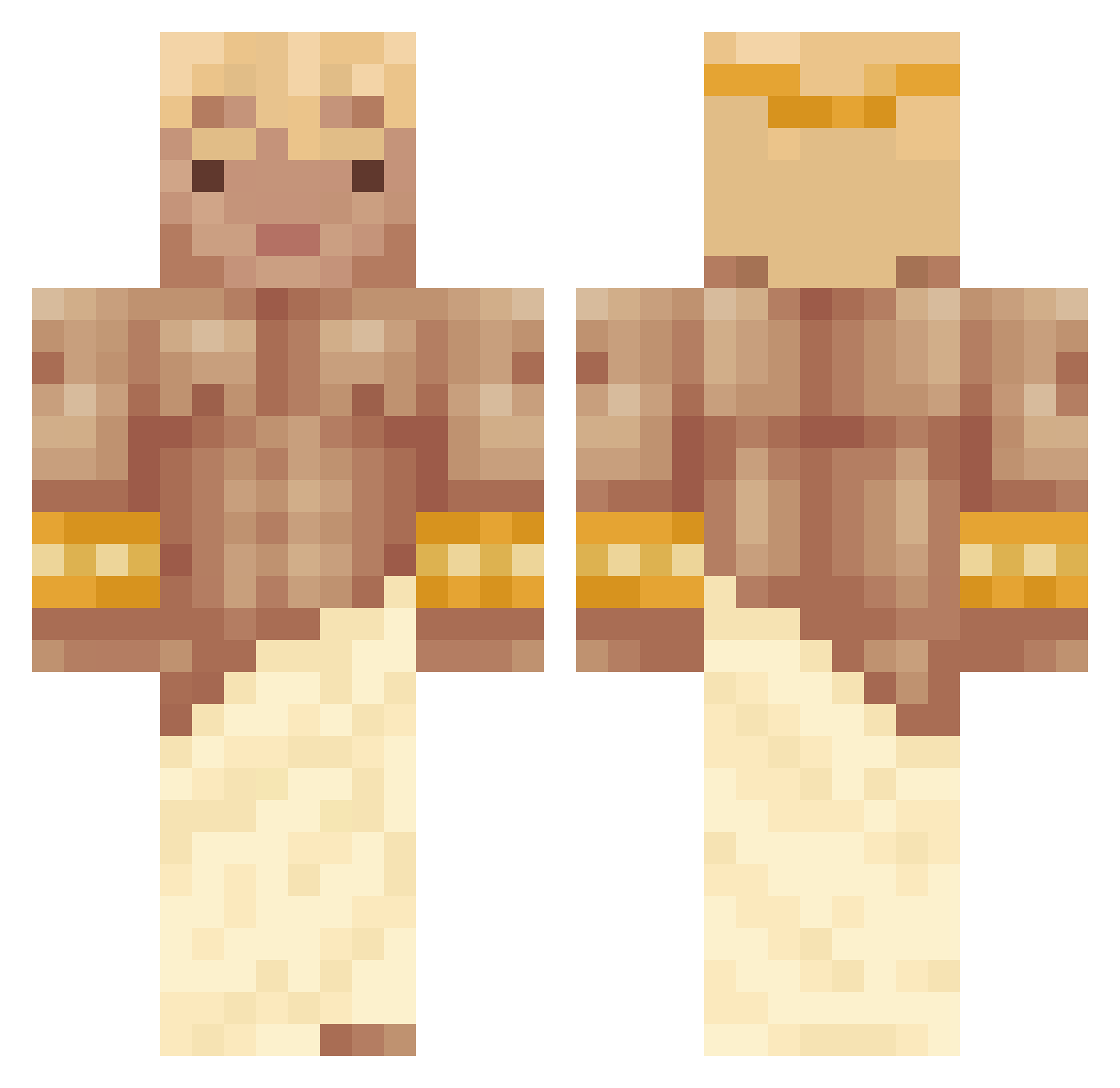 Lujurie Minecraft skin, front and back view