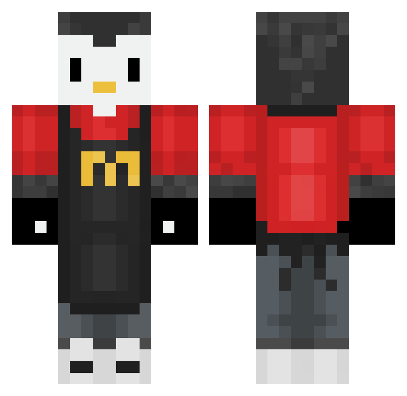 Mxpllee Minecraft skin, front and back view