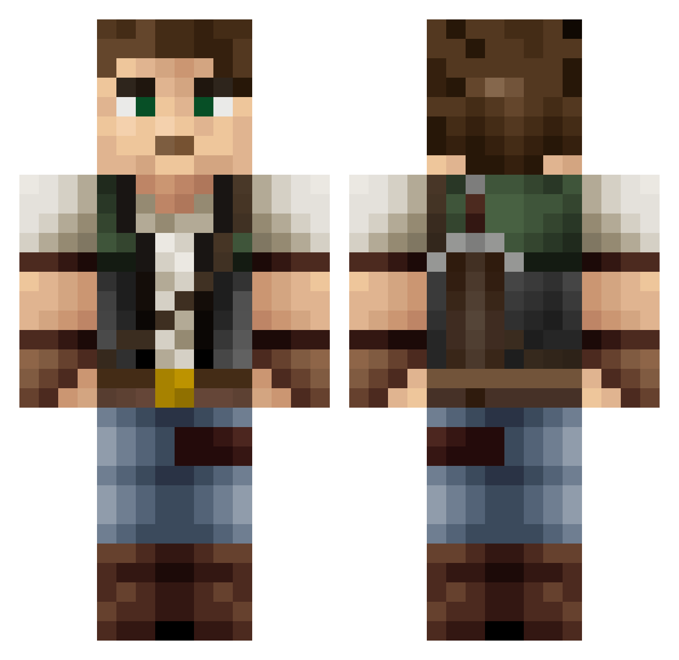 UndSeinBruder Minecraft skin, front and back view