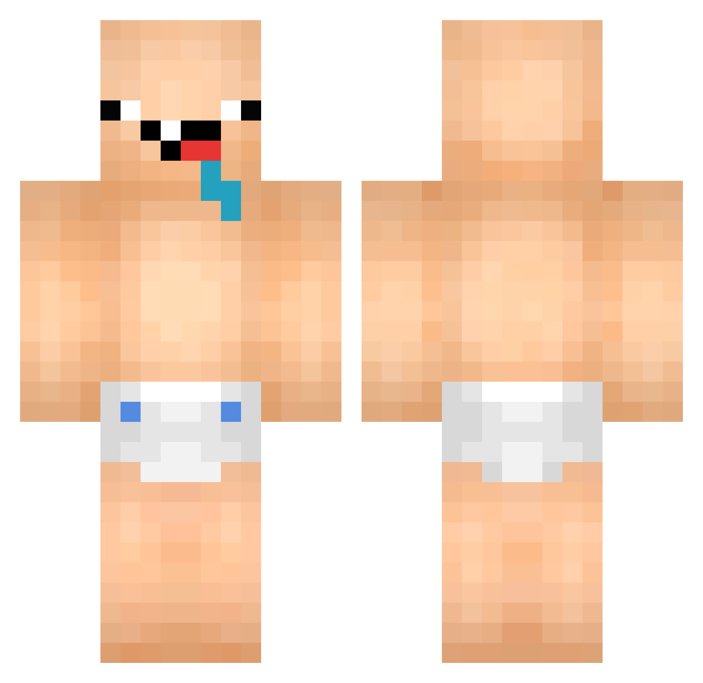IsTincho_ Minecraft skin, front and back view