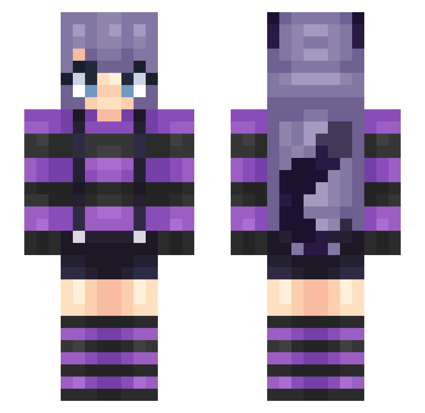 ech0Ooo Minecraft skin, front and back view