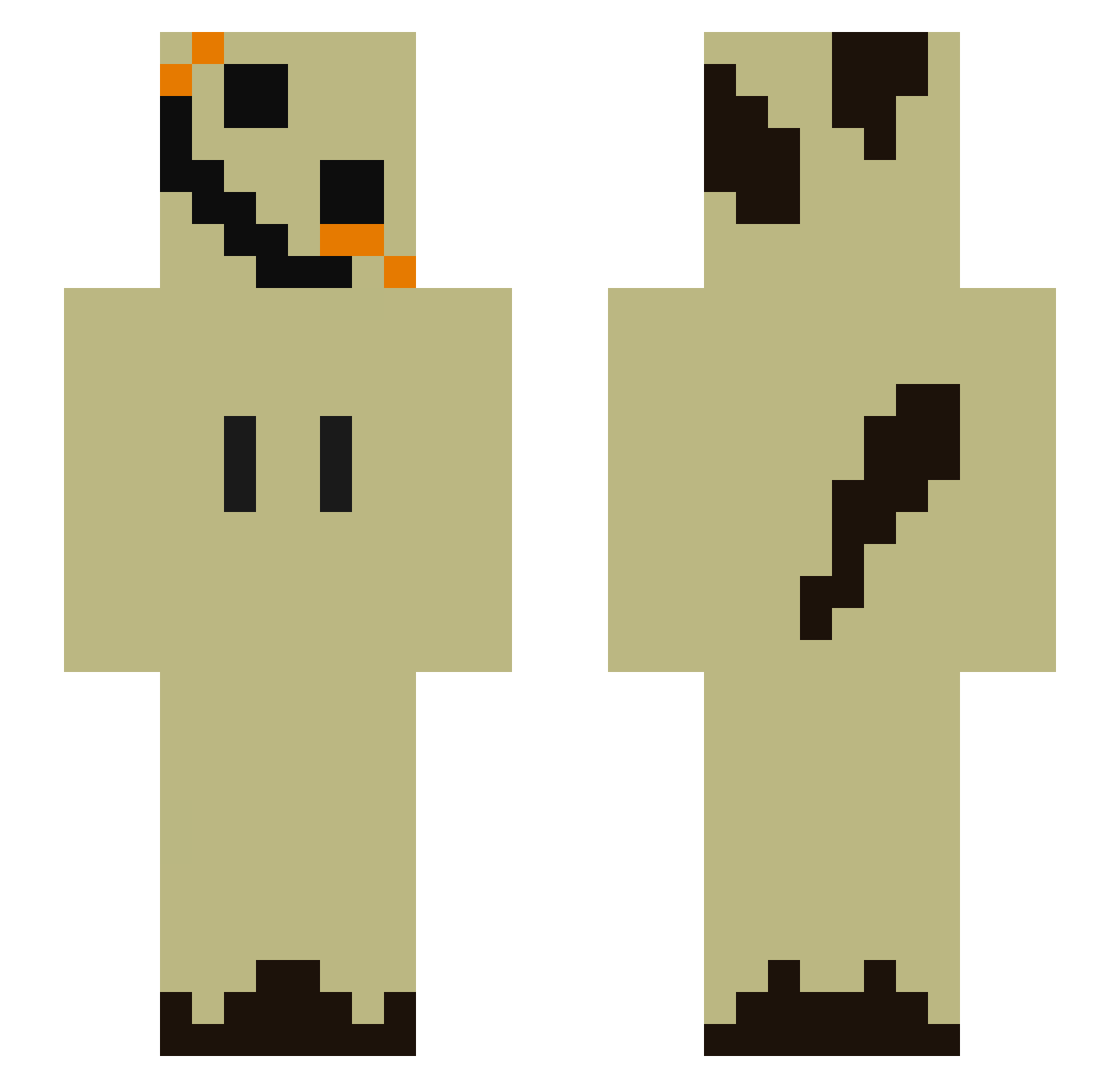 JKOMA Minecraft skin, front and back view