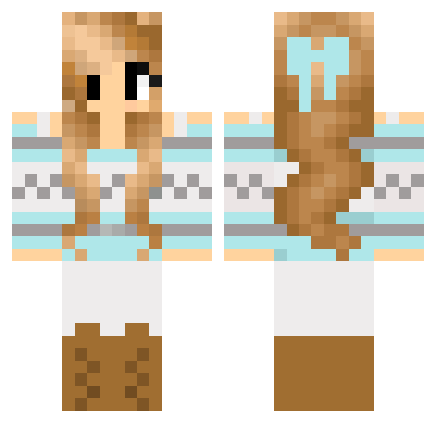 thebeebulls Minecraft skin, front and back view