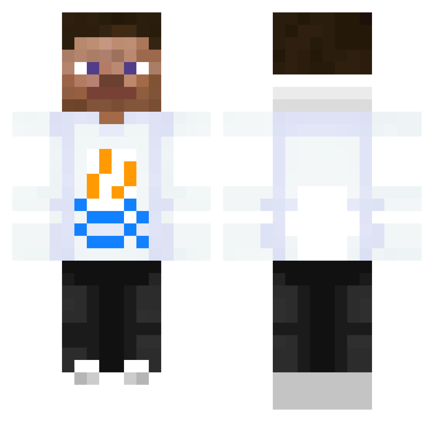 Ragnarokpvp Minecraft skin, front and back view