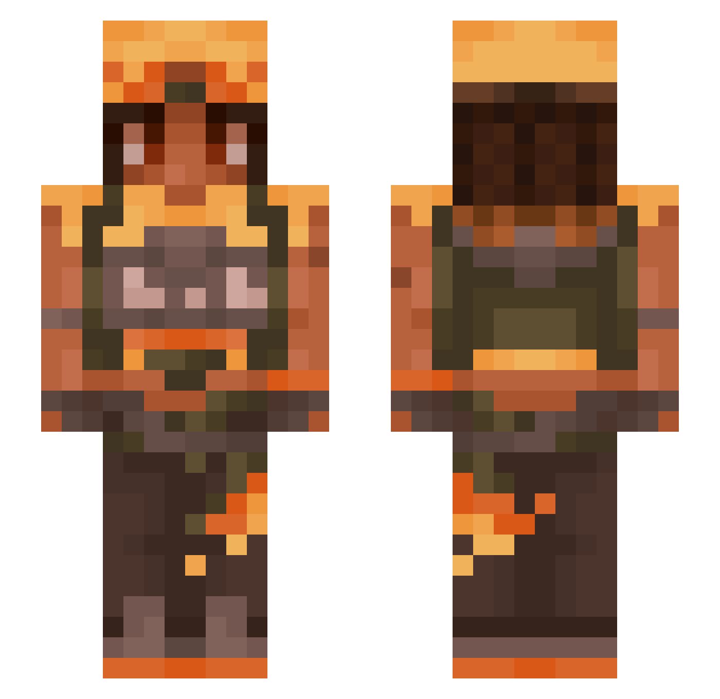 rEtLuX_ Minecraft skin, front and back view