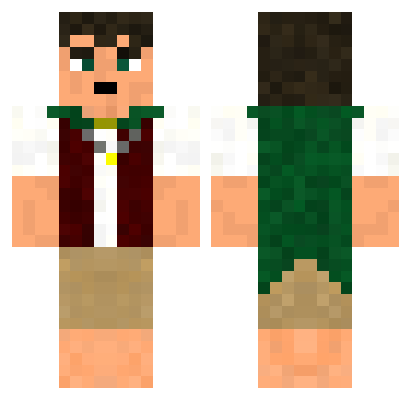kl1kk Minecraft skin, front and back view